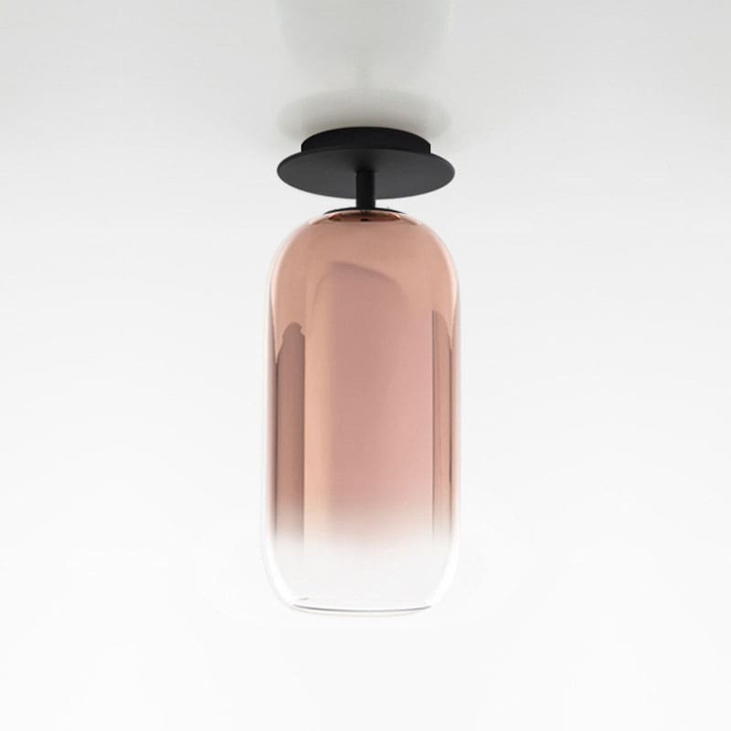 Artemide Lampada da soffitto Gople struttura nera diffusore rame PVD Longho Design Palermo