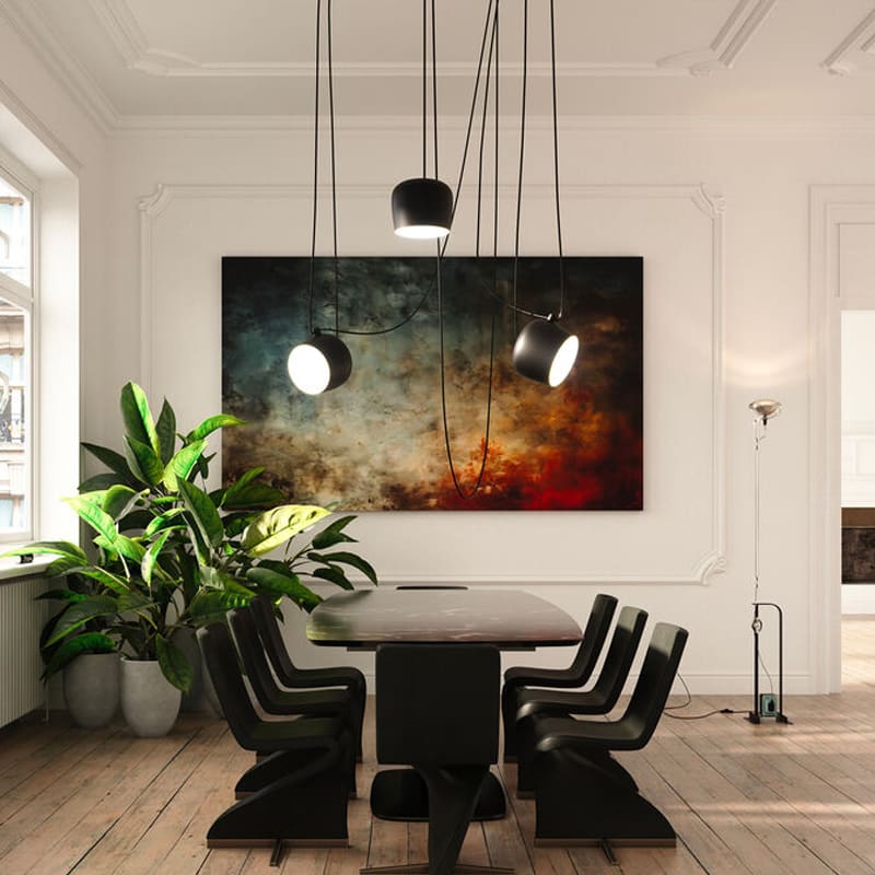 Flos Lampada a sospensione Aim small nera 3 moduli e rosone multiplo nero dimmerabili longho design palermo 2