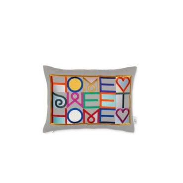 Vitra - Cuscino ricamato Home Sweet Home grigio chiaro