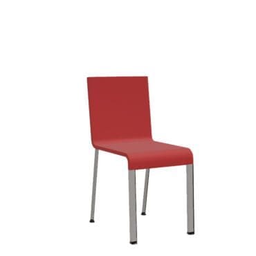 Vitra - Sedia .03 base argentata scocca rosso vivo impilabile