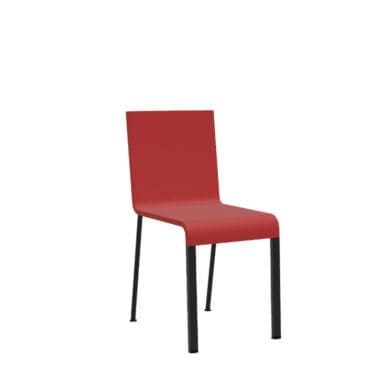 Vitra - Sedia .03 base nera scocca rosso vivo impilabile