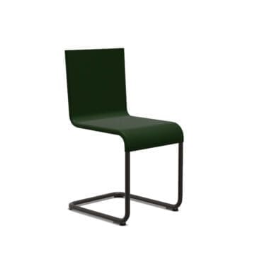 Vitra - Sedia .05 base nera scocca verde scuro impilabile