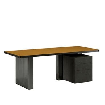 Paolo Castelli - Scrivania Nettuno Top rivestito in pelle pieno fiore