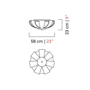 Barovier e Toso Lampada da soffitto Plisse 6700 Longho Design Palermo