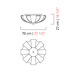 Barovier e Toso Lampada da soffitto Plisse 6701 Longho Design Palermo