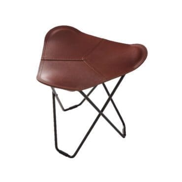 Cuero - Sgabello Pampa Flying Goose base nera pelle oak