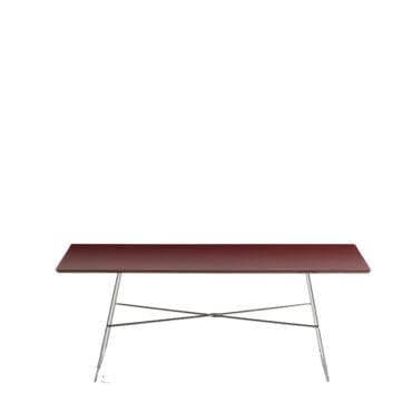 Horm – Consolle Charleston cromo top in laccato lucido rosso