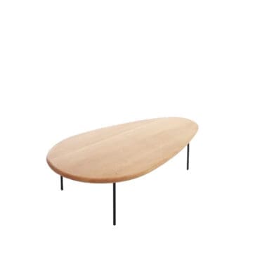 Horm – Tavolino Lily gambe metallo verniciato piano in legno massello