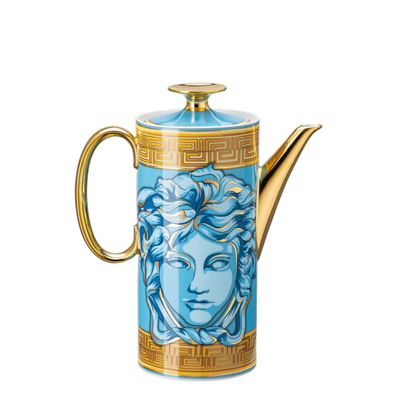 Rosenthal meets Versace Caffettiera cilindrica Versace Medusa Amplified Blu 1 Longho Design Palermo