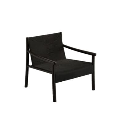 Arper - Poltrona Kata Rovere nero 3D Knit microimbottita con pattern grafico Charcoal