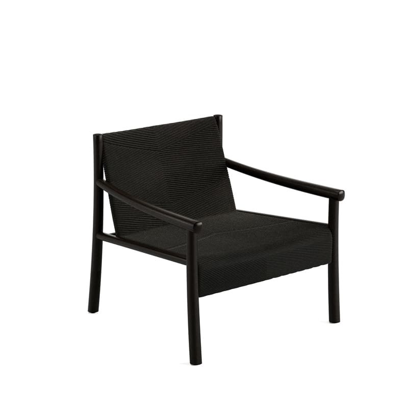 Arper Poltrona Kata Rovere nero 3D Knit microimbottita con pattern grafico Charcoal longho design palermo