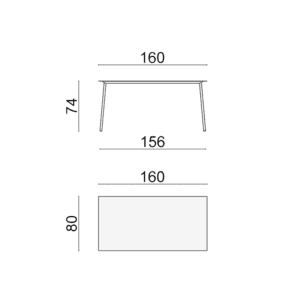 Arper Tavolo Omen 160x80 monocolore bianco longho design palermo