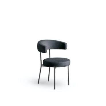 Bonaldo – Sedia Neuilly struttura metallo brunito seduta rivestita in tessuto