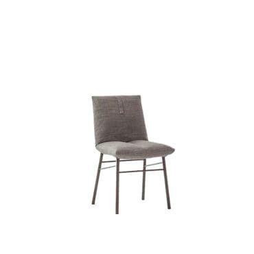 Bonaldo – Sedia Pil gambe metallo marrone scocca in tessuto