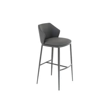 Bonaldo – Sgabello Mida too H 77 base metallo antracite scocca ecopelle
