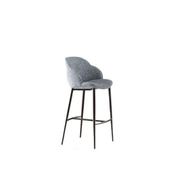 Bonaldo – Sgabello My way too H 67 base girevole metallo marrone scocca tessuto