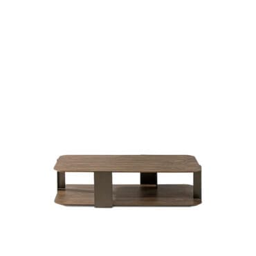 Bonaldo – Tavolino Paddle struttura metallo plus bronzo noce canaletto