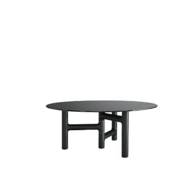 Bonaldo – Tavolo Pivot base frassino carbone piano cristallo fumè