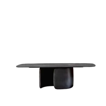 Bonaldo – Tavolo a botte Mellow base supreme antracite piano rovere spazzolato carbone