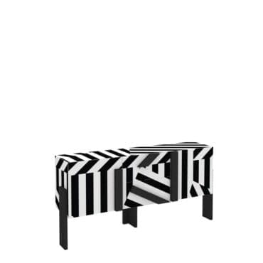 Driade Contenitore basso Ziqqurat laminato bianco nero L186 Longho Design Palermo