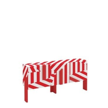 Driade Contenitore basso Ziqqurat laminato bianco rosso L186 Longho Design Palermo