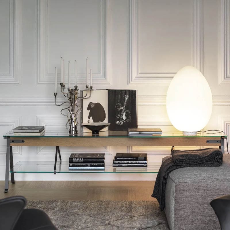 Driade Tavolino Fratello struttura nera trave faggio 1 Longho Design Palermo
