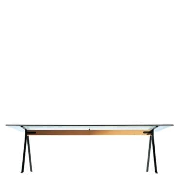 Driade - Tavolo Frate struttura nera trave faggio 225x80