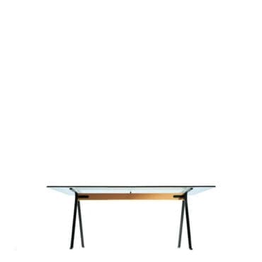 Driade Tavolo Frate top largo struttura nera trave faggio 200x80 Longho Design Palermo