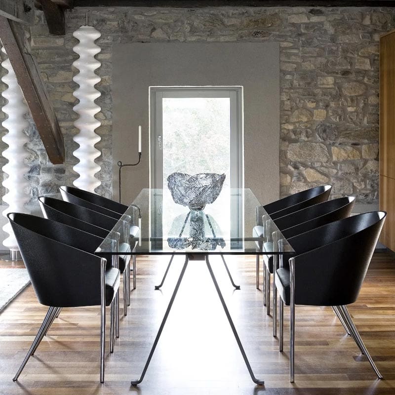 Driade Tavolo Frate top largo struttura nera trave faggio 210x80 Longho Design Palermo