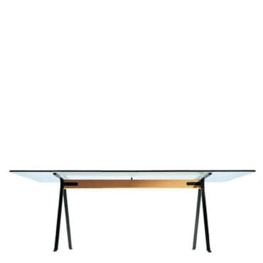 Driade Tavolo Frate top largo struttura nera trave faggio 225x80 Longho Design Palermo
