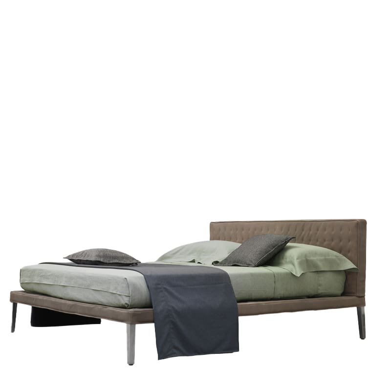 Horm Letto matrimoniale Ebridi Legno Trapuntato rivestimento ecopelle longho design palermo 1