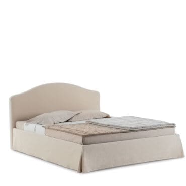Horm - Letto matrimoniale Elba Plus imbottito rivestito in tessuto basic