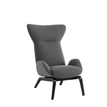 Horm - Poltrona Soho gambe legno scocca rivestita in tessuto basic