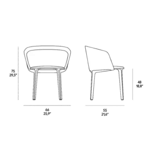 Horm Poltroncina Lepel Liscia in tessuto antracite longho design palermo