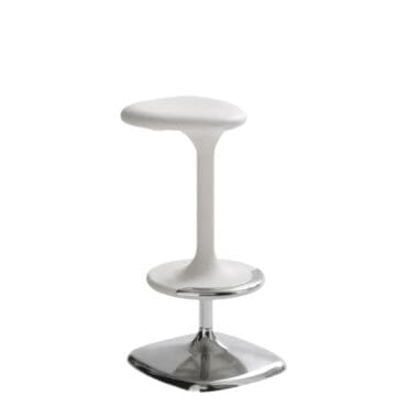 Horm - Sgabello Kant Lift polipropilene bianco base alluminio lucido
