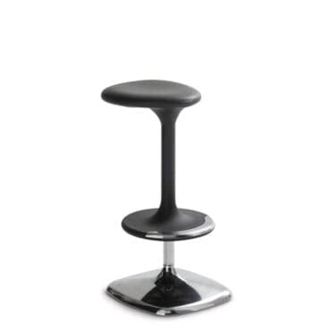 Horm - Sgabello Kant Lift polipropilene nero base alluminio lucido