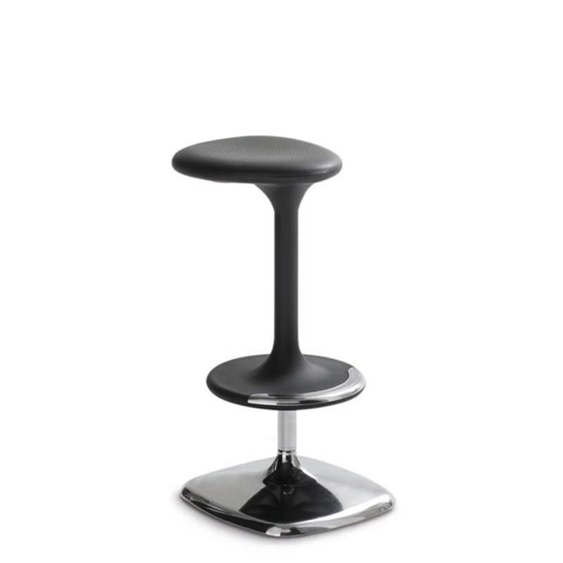 Horm Sgabello alto Kant Lift polipropilene nero base alluminio lucido longho design palermo