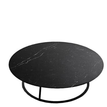 Horm - Tavolino Albino Family Marmo struttura cromato nero top marquinia