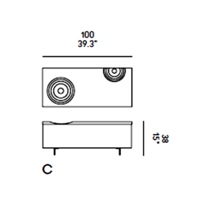 Horm Tavolino di servizio Ripples Box longho design palermo
