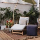 Roda Chaise longue Levante 008 con cuscino tessuto Oxford Longho Design Palermo