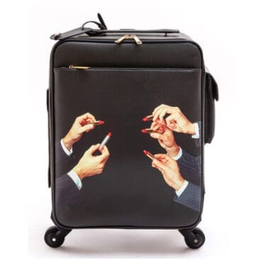 Seletti Trolley da viaggio Lipsticks nero longho design palermo
