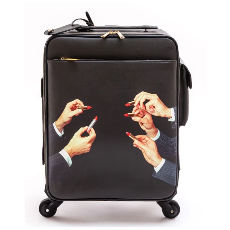 Seletti Trolley da viaggio Lipsticks nero longho design palermo