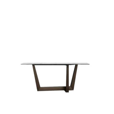 Bonaldo – Consolle Art base metallo bronzo piano ceramica lucida