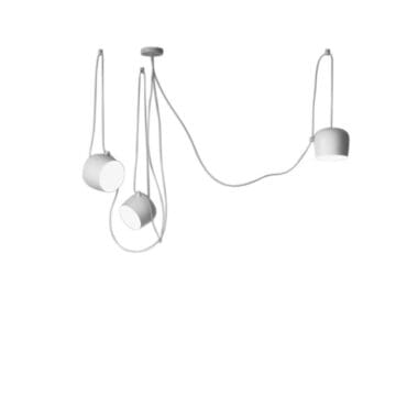 Flos Lampada a sospensione Aim Small bianca 3 moduli con rosone multiplo Longho Design Palermo