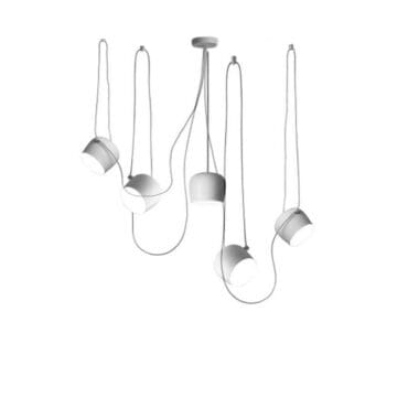 Flos Lampada a sospensione Aim Small bianca 5 moduli con rosone multiplo Longho Design Palermo