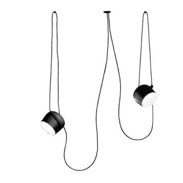 Flos Lampada a sospensione Aim nera 2 moduli con rosone multiplo nero Longho Design Palermo