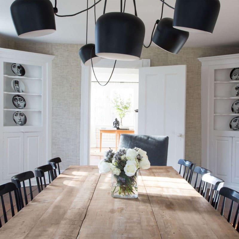 Flos Lampada a sospensione Aim nera 5 moduli con rosone multiplo Longho Design Palermo