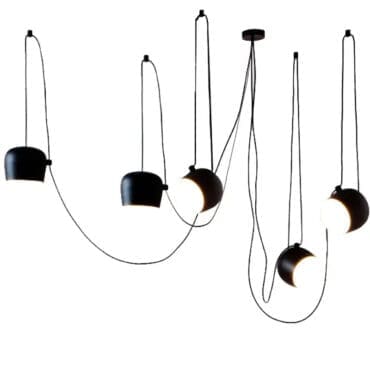 Flos Lampada a sospensione Aim nera 5 moduli e rosone multiplo Longho Design Palermo
