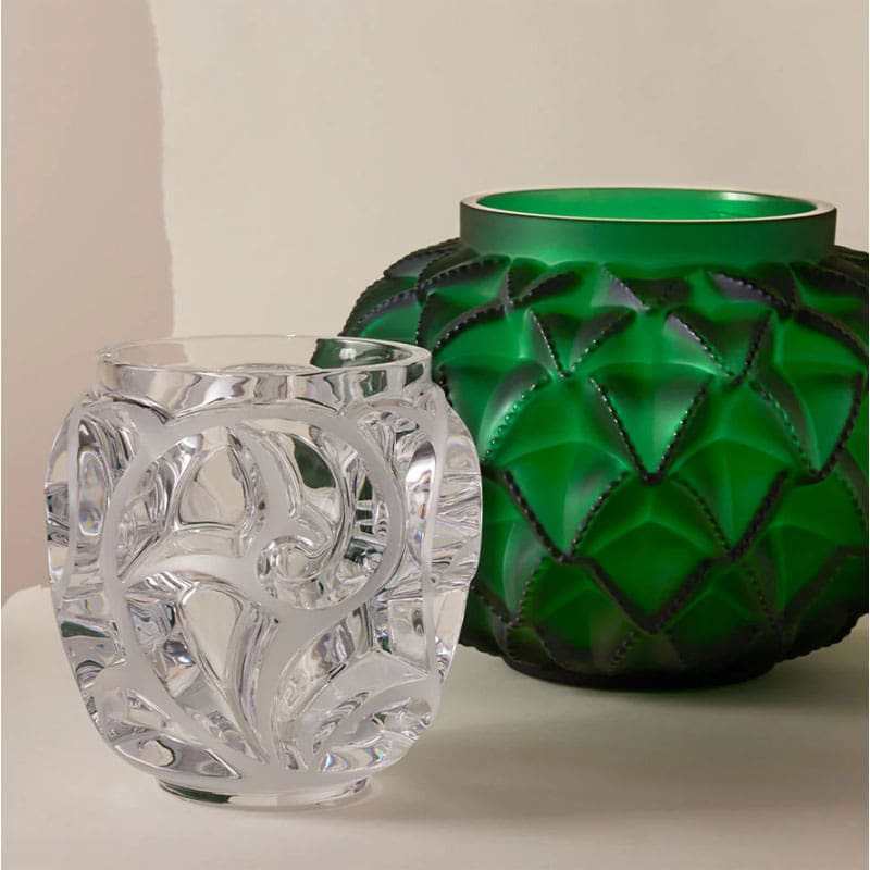 Lalique Vaso grande Languedoc cristallo verde 3 Longho Design Palermo