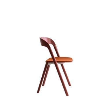 Magis - Sedia Pila struttura rosso tessuto arancio